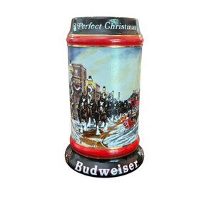 Budweiser Collector's Series Holiday Stein "A Perfect Christmas" 1992